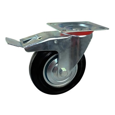 Roues de roulette de pivot de 8 pouces avec des roulettes de verrouillage de freins fermant à clef des roues de chariot 200mm