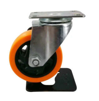 Le polyuréthane de 4 de pouce roues de pivot roule le zinc en plastique de roulette enduit
