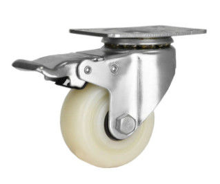 roulettes de pivot de 75mm avec les roulettes en nylon de freins doubler fermer à clef des roulettes