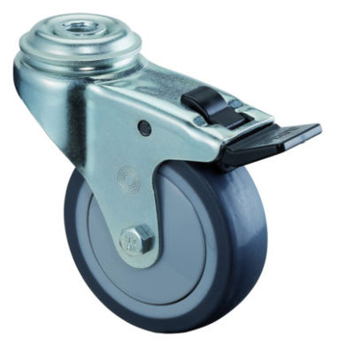 roulettes institutionnelles de trou de boulon de pivot de roulette avec des roues de verrouillage de freins