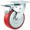 les roues résistantes de roulette de 125mm avec du polyuréthane de freins roule des roulettes de fer