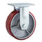 roulette rouge de fonte de roue de polyuréthane de roulette résistante 6 pouces